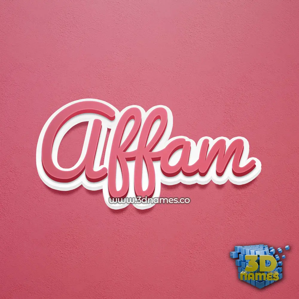 affam in Red Scribble style - 3D name wallpaper