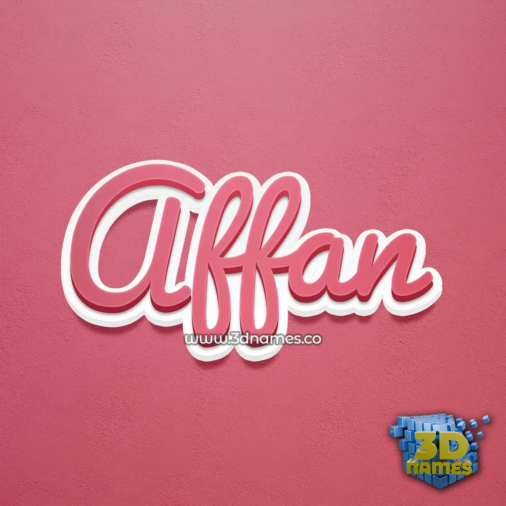 affan in Red Scribble style - 3D name wallpaper