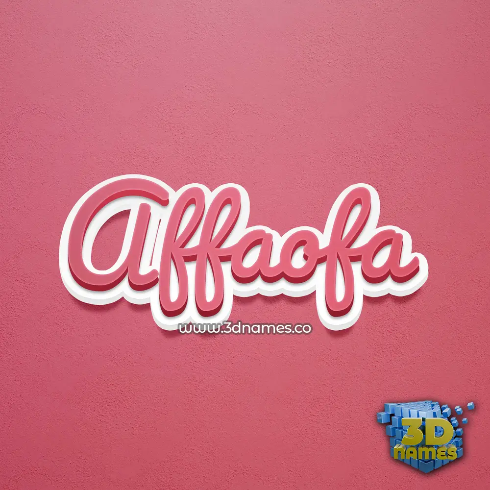 affaofa in Red Scribble style - 3D name wallpaper