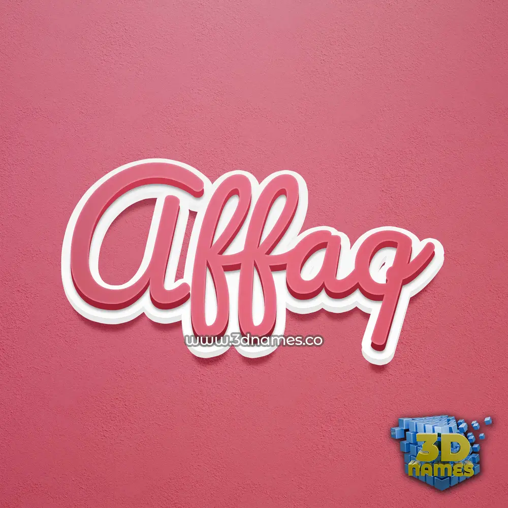 affaq in Red Scribble style - 3D name wallpaper