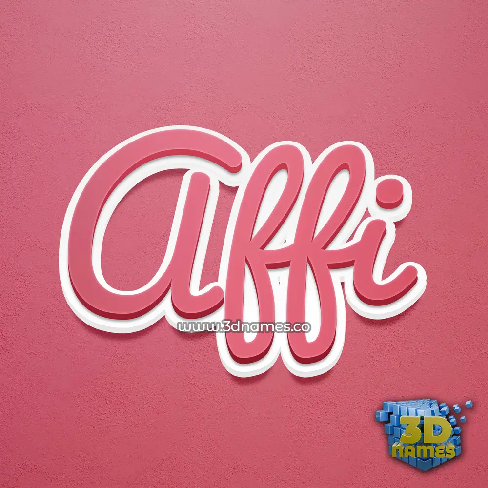 affi in Red Scribble style - 3D name wallpaper