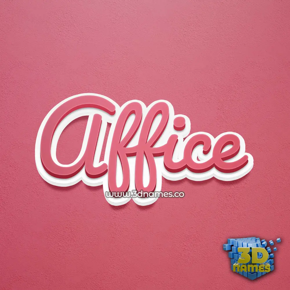 affice in Red Scribble style - 3D name wallpaper