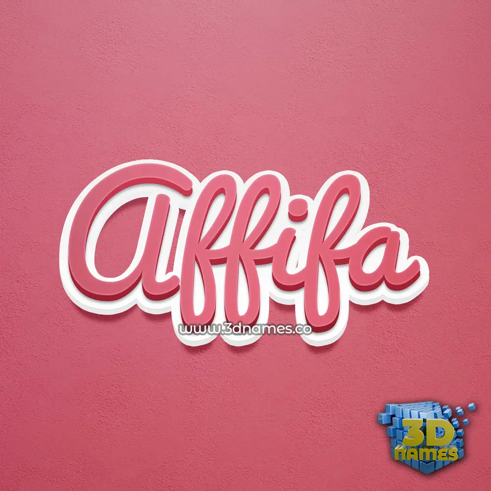 affifa in Red Scribble style - 3D name wallpaper