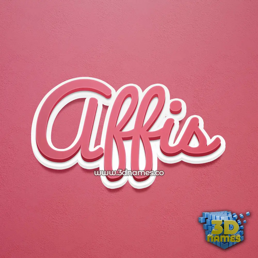 affis in Red Scribble style - 3D name wallpaper