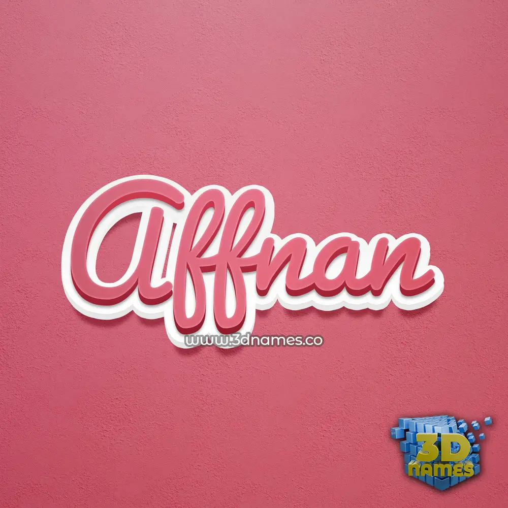 affnan in Red Scribble style - 3D name wallpaper