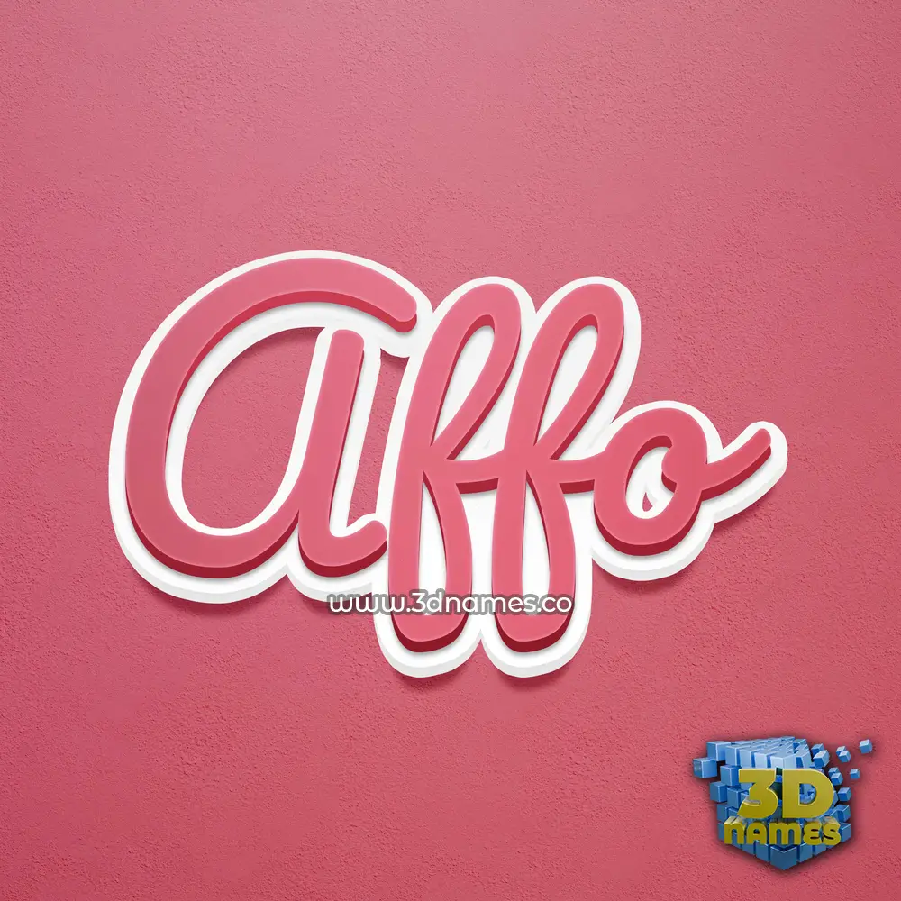 affo in Red Scribble style - 3D name wallpaper