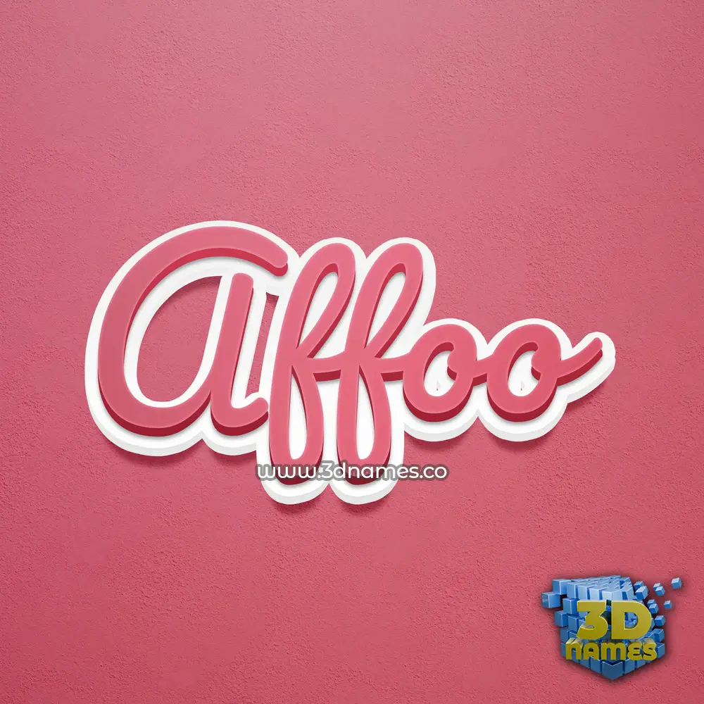 affoo in Red Scribble style - 3D name wallpaper
