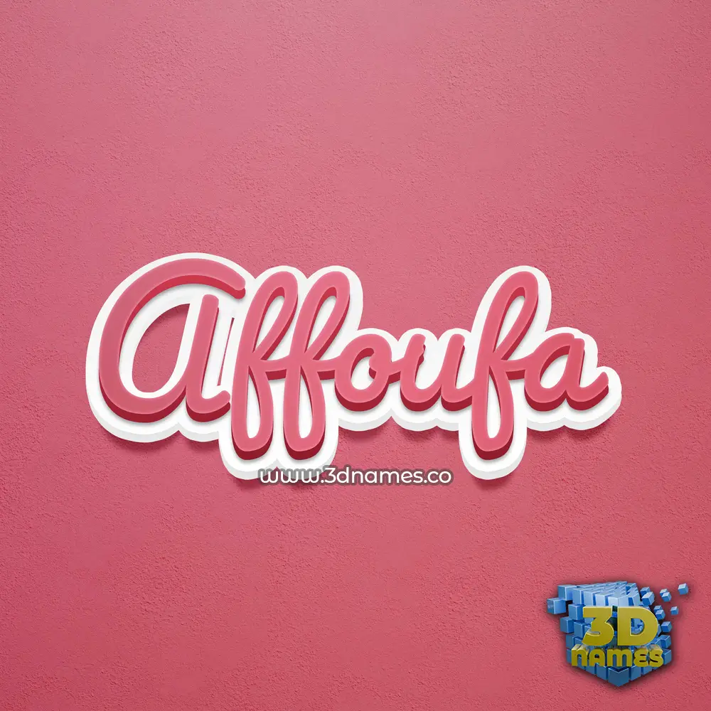 affoufa in Red Scribble style - 3D name wallpaper