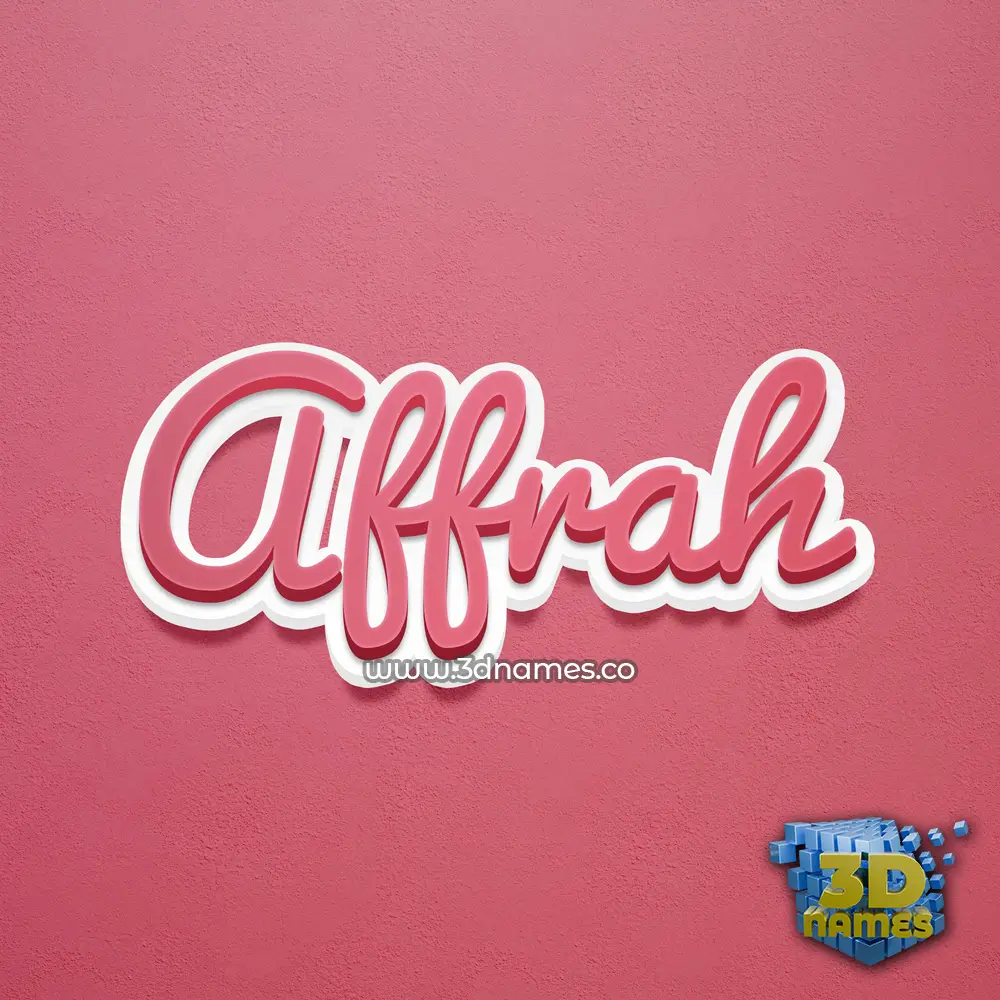 affrah in Red Scribble style - 3D name wallpaper