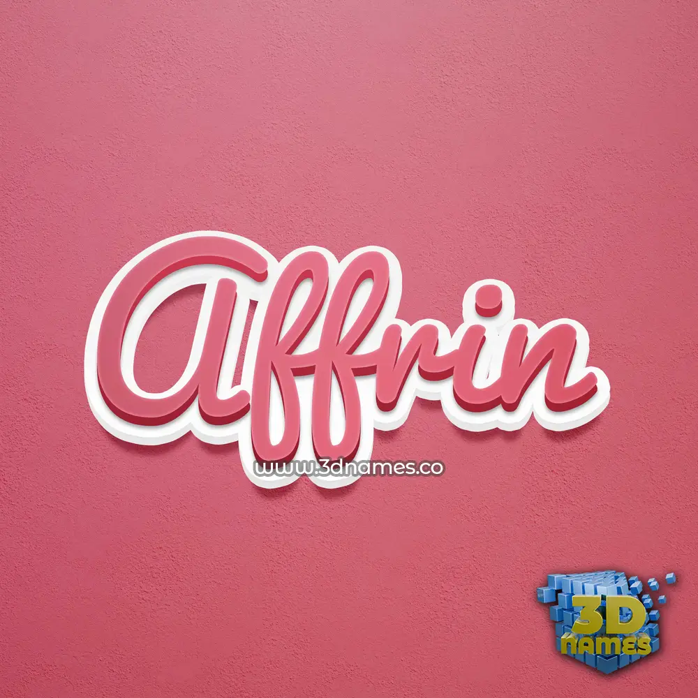 affrin in Red Scribble style - 3D name wallpaper