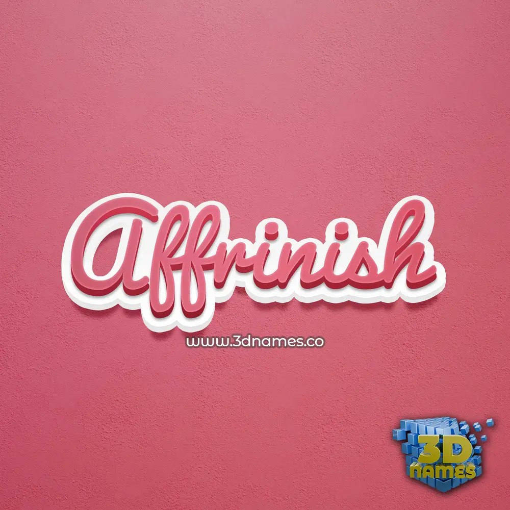 affrinish in Red Scribble style - 3D name wallpaper