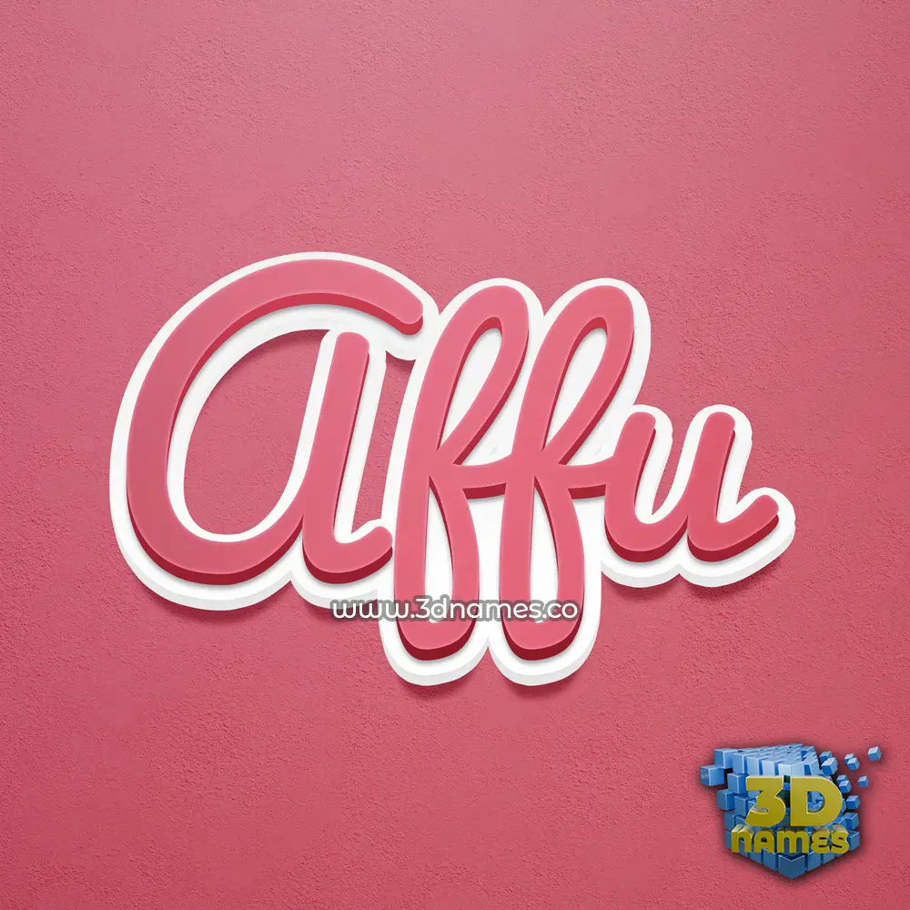 affu in Red Scribble style - 3D name wallpaper