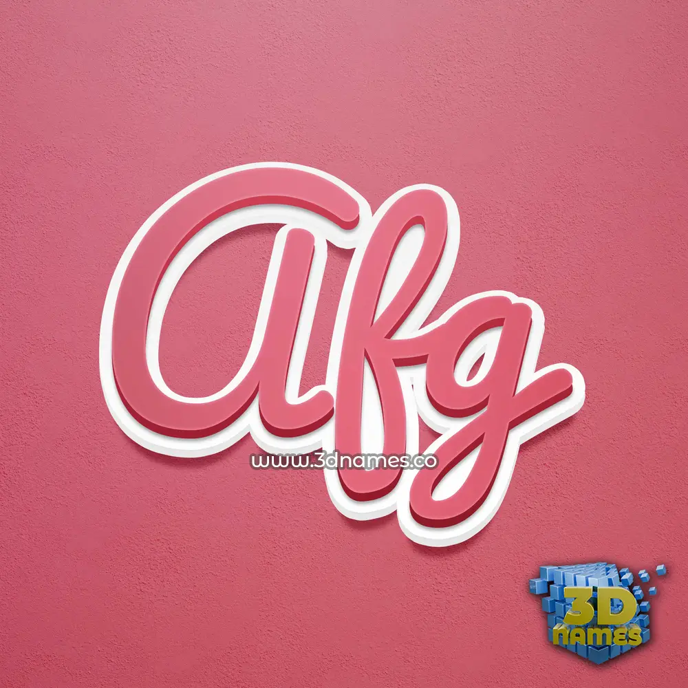 afg in Red Scribble style - 3D name wallpaper