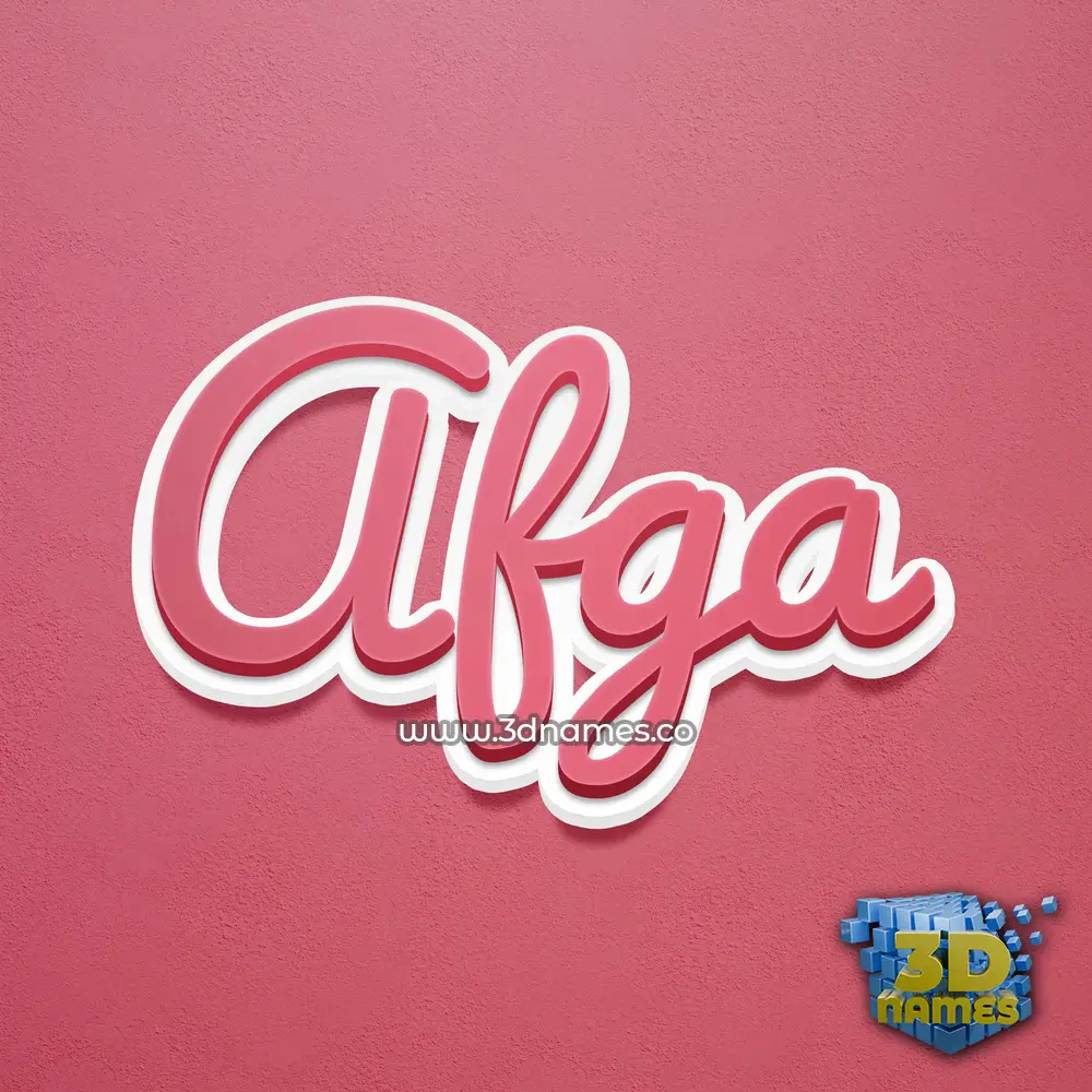 afga in Red Scribble style - 3D name wallpaper