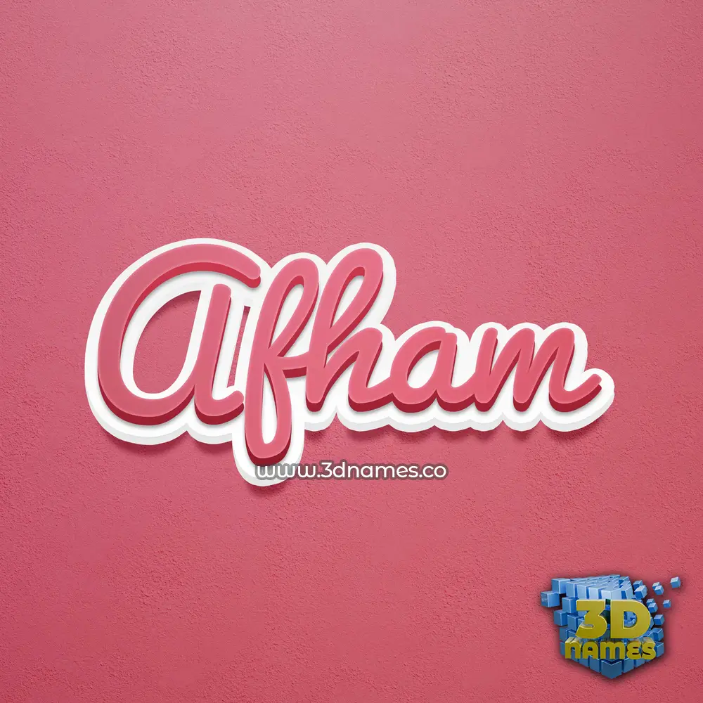 afham in Red Scribble style - 3D name wallpaper