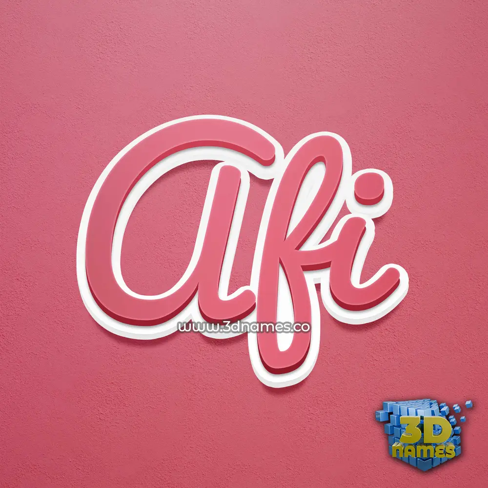 afi in Red Scribble style - 3D name wallpaper