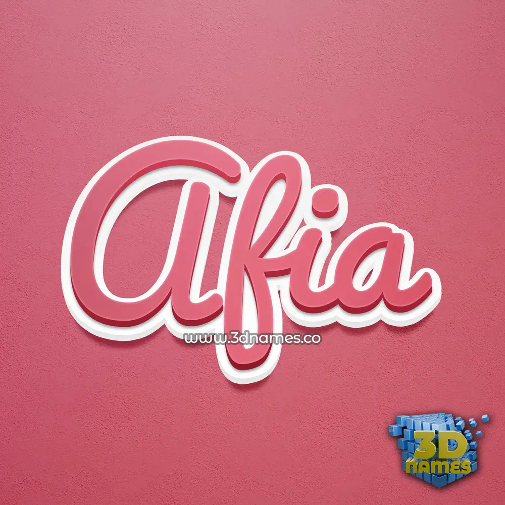 afia in Red Scribble style - 3D name wallpaper