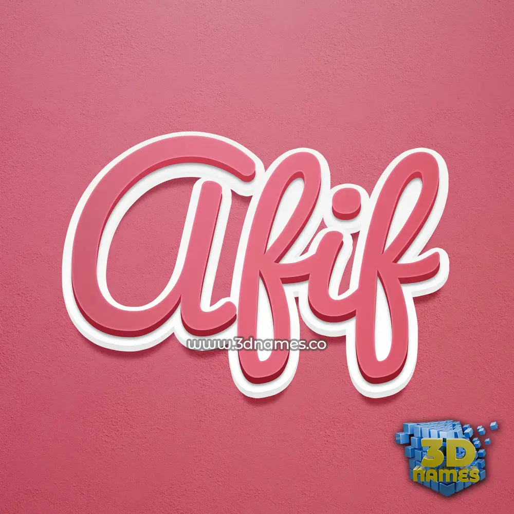 afif in Red Scribble style - 3D name wallpaper