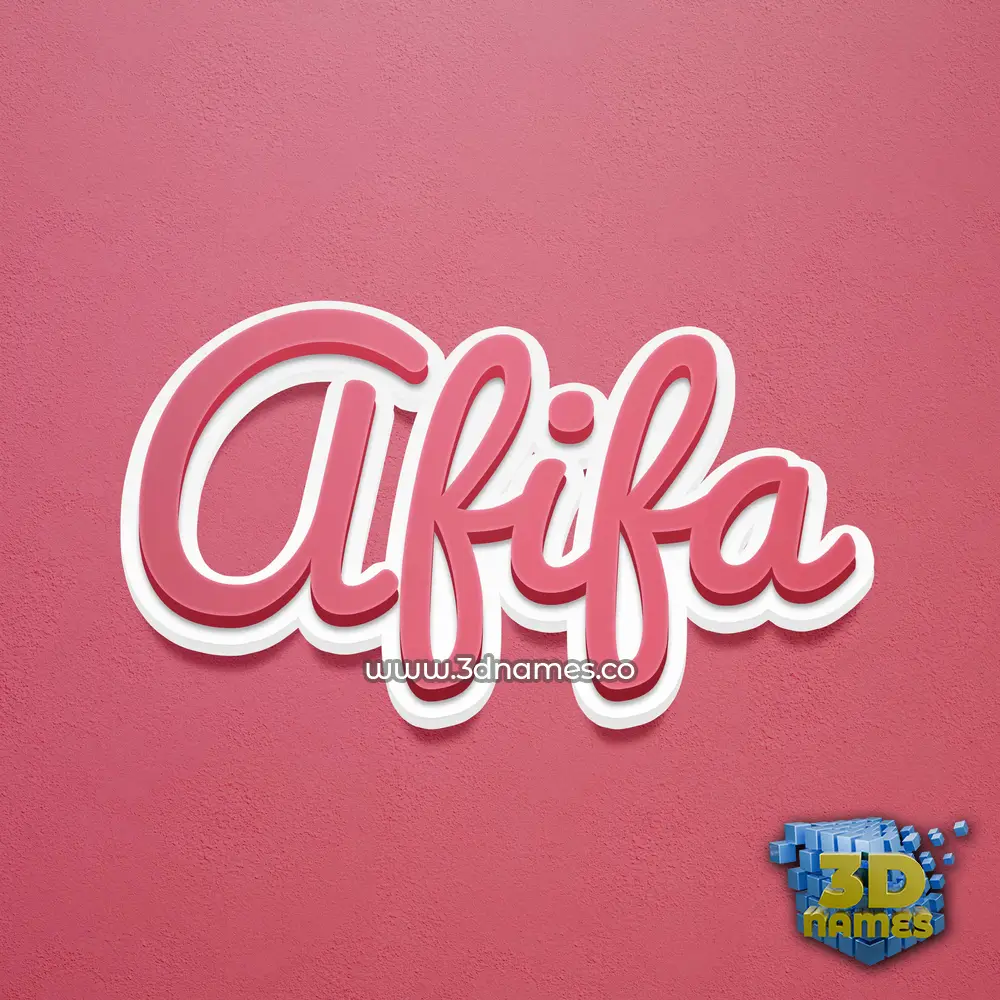 afifa in Red Scribble style - 3D name wallpaper