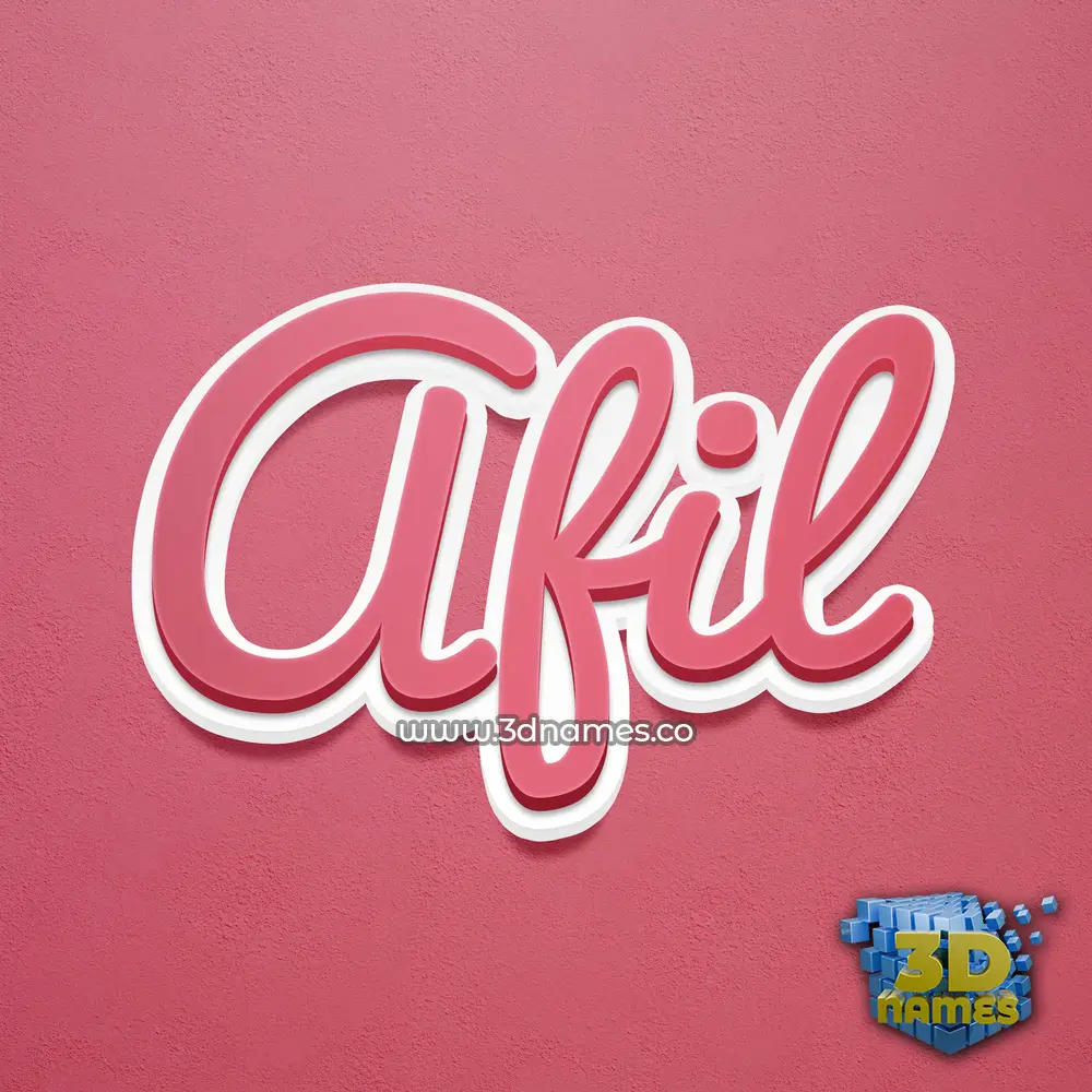 afil in Red Scribble style - 3D name wallpaper