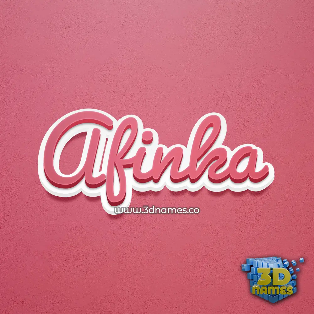 afinka in Red Scribble style - 3D name wallpaper