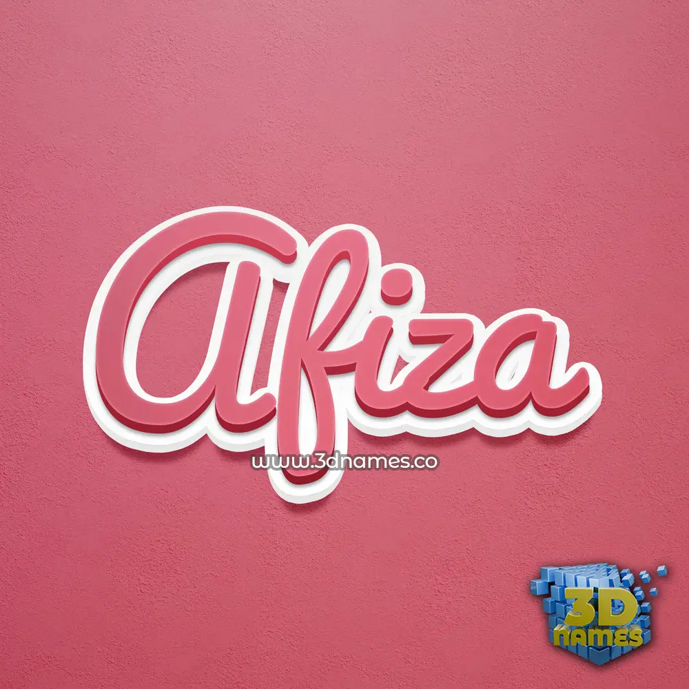 afiza in Red Scribble style - 3D name wallpaper
