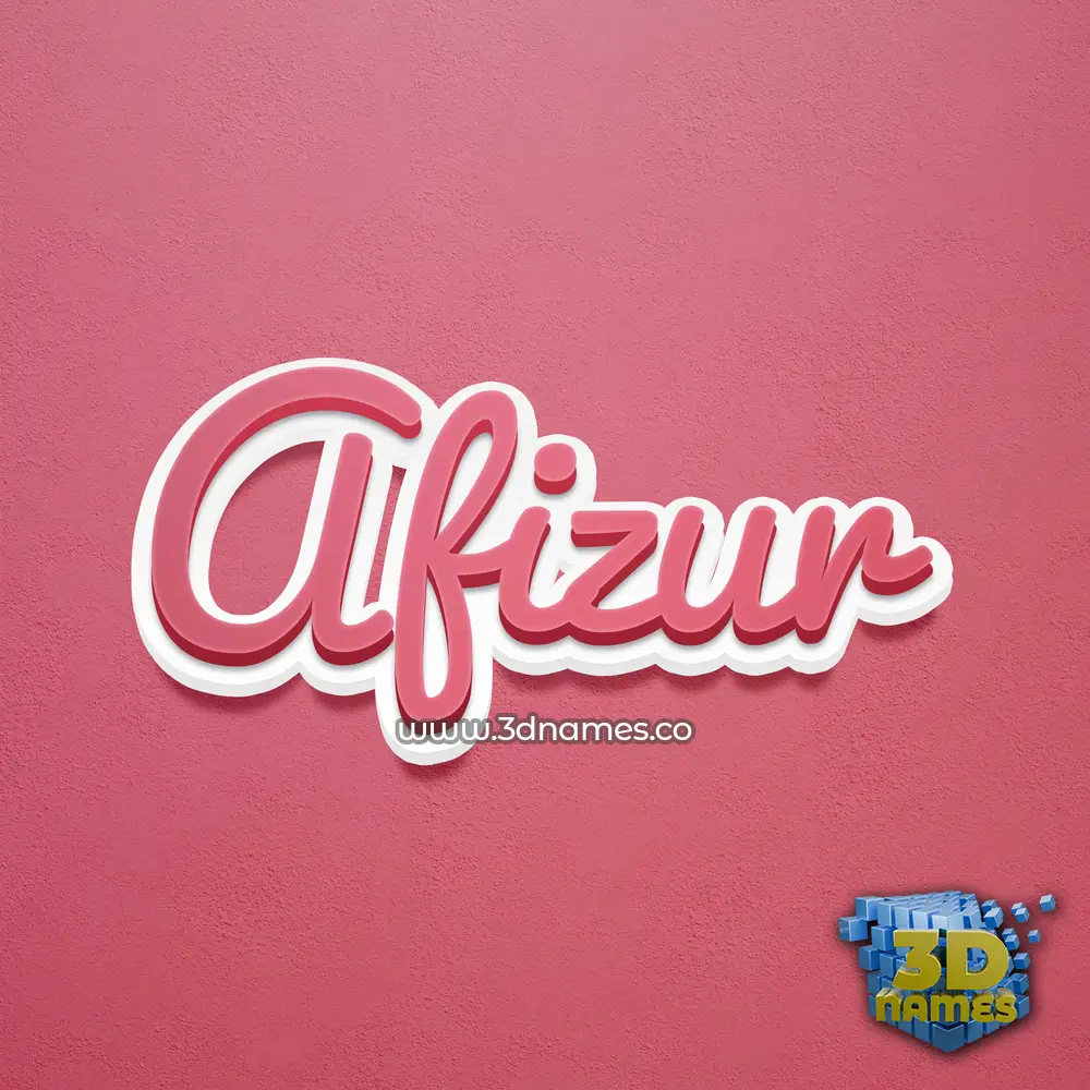 afizur in Red Scribble style - 3D name wallpaper