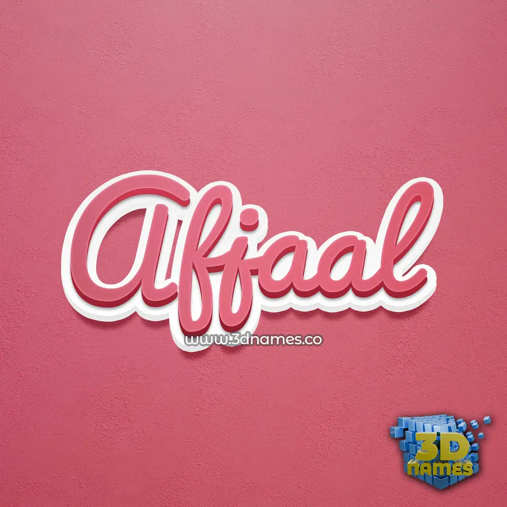 afjaal in Red Scribble style - 3D name wallpaper