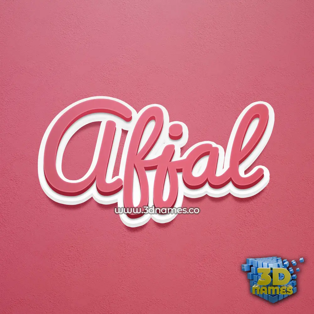 afjal in Red Scribble style - 3D name wallpaper
