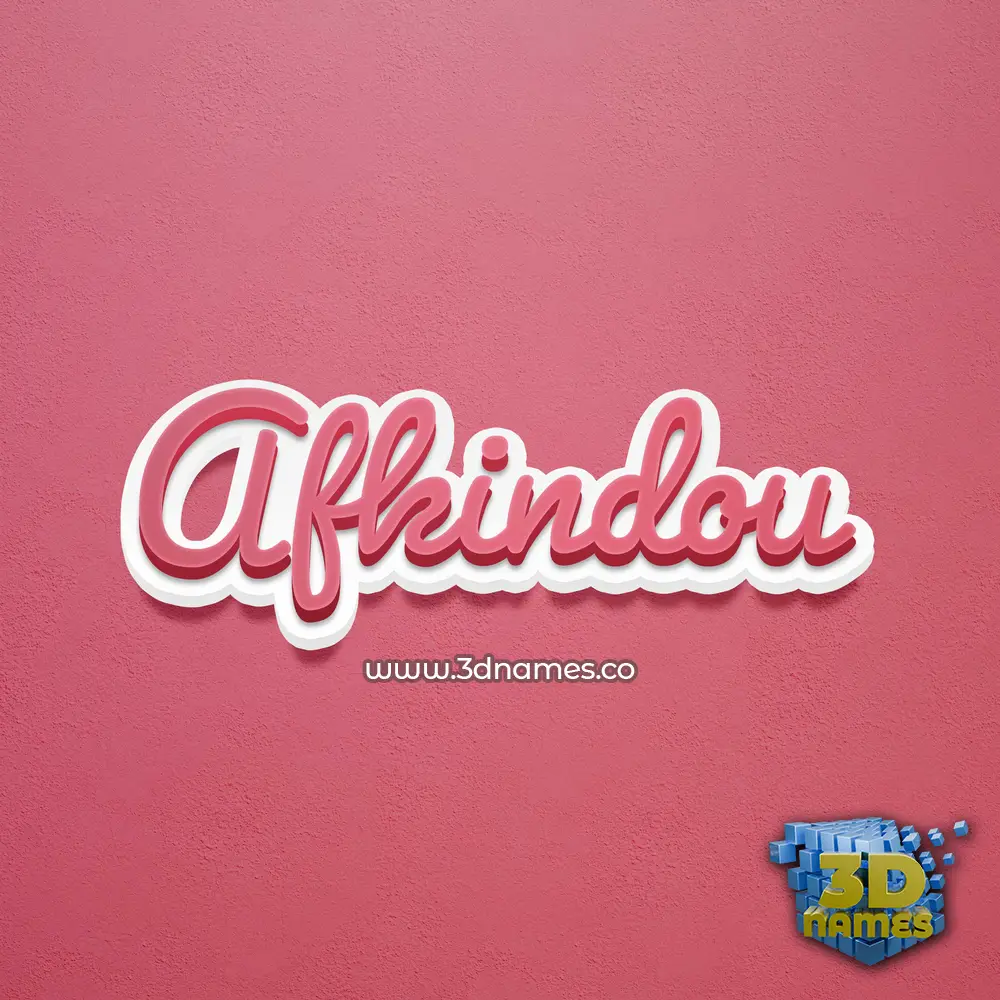 afkindou in Red Scribble style - 3D name wallpaper