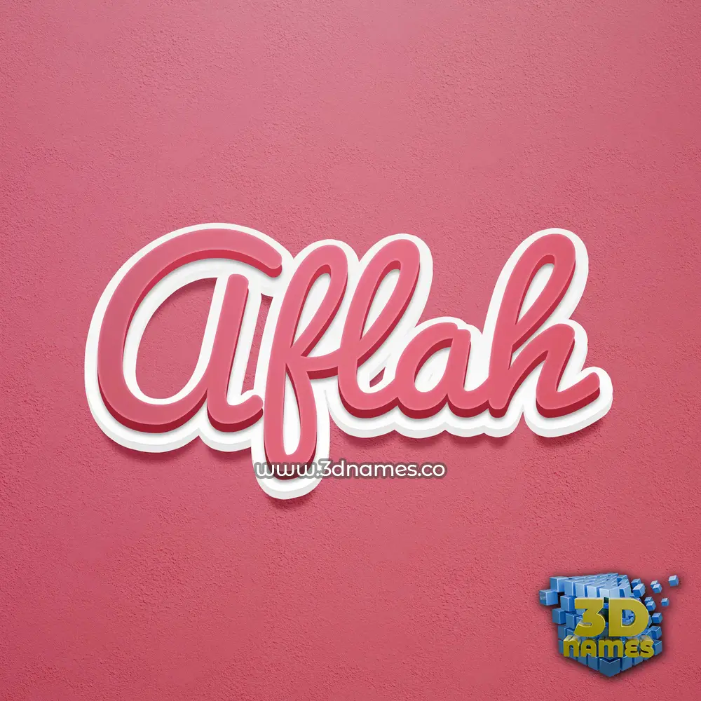 aflah in Red Scribble style - 3D name wallpaper