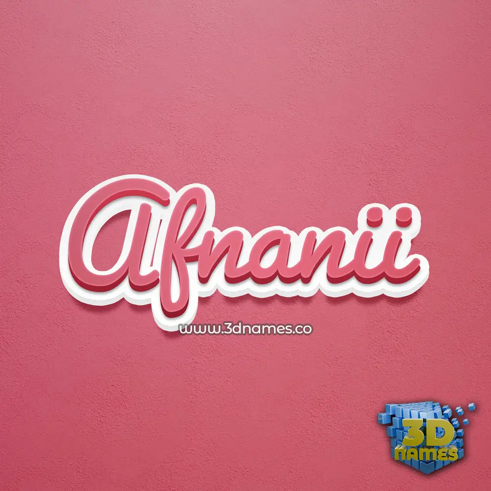 afnanii in Red Scribble style - 3D name wallpaper