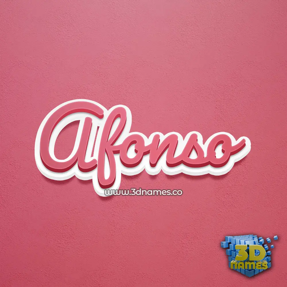 afonso in Red Scribble style - 3D name wallpaper