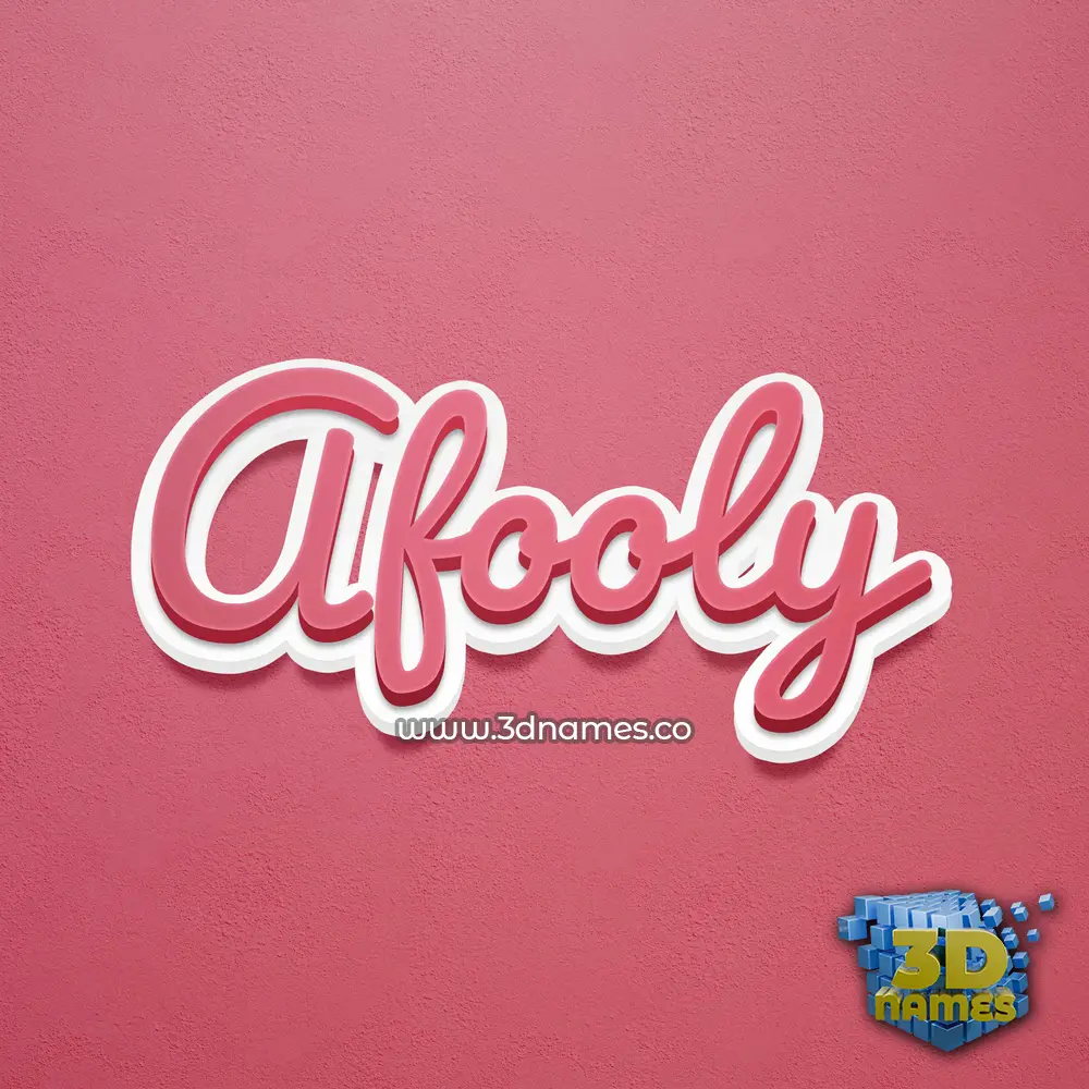 afooly in Red Scribble style - 3D name wallpaper