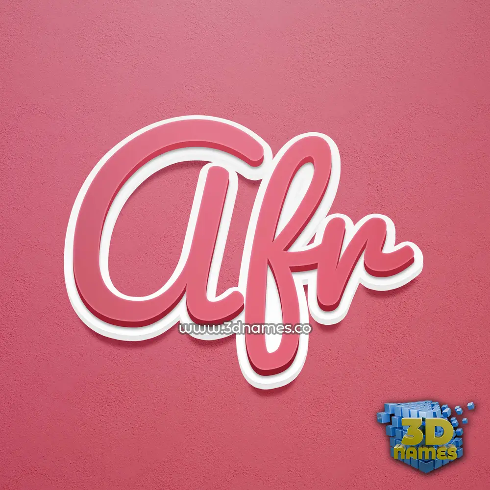 afr in Red Scribble style - 3D name wallpaper