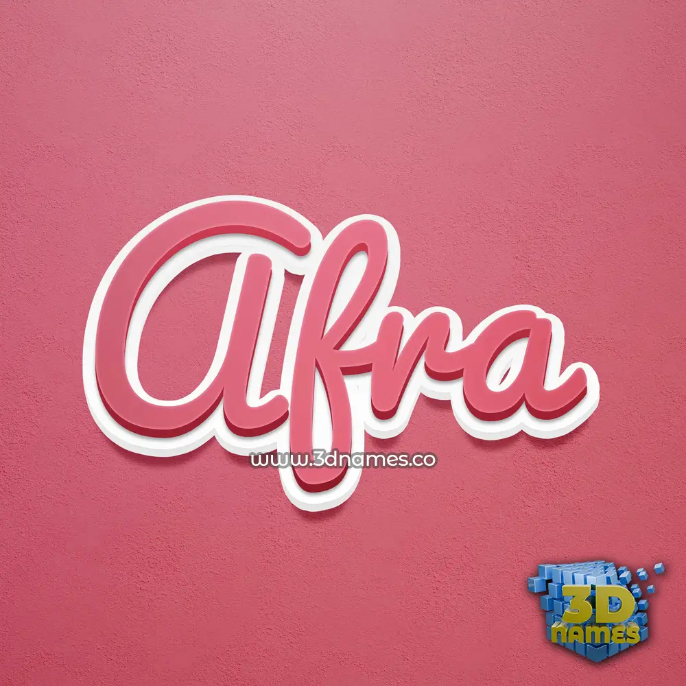 afra in Red Scribble style - 3D name wallpaper