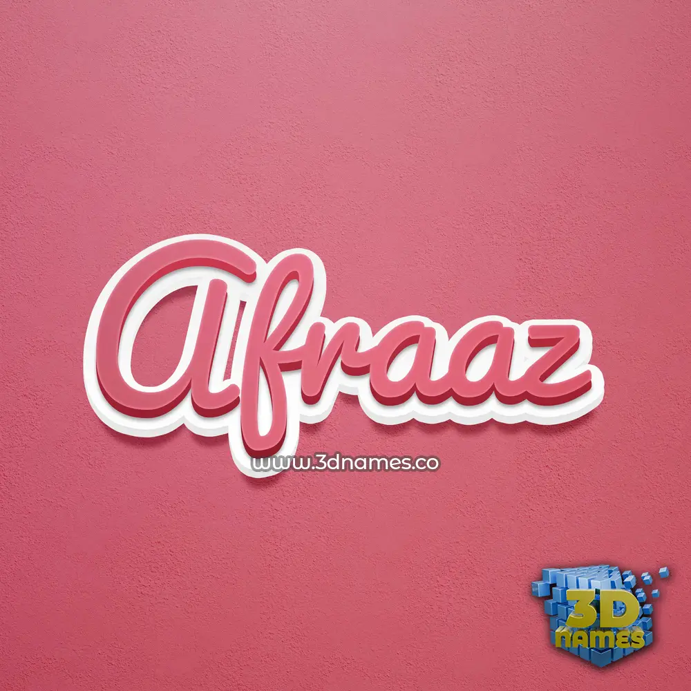 afraaz in Red Scribble style - 3D name wallpaper
