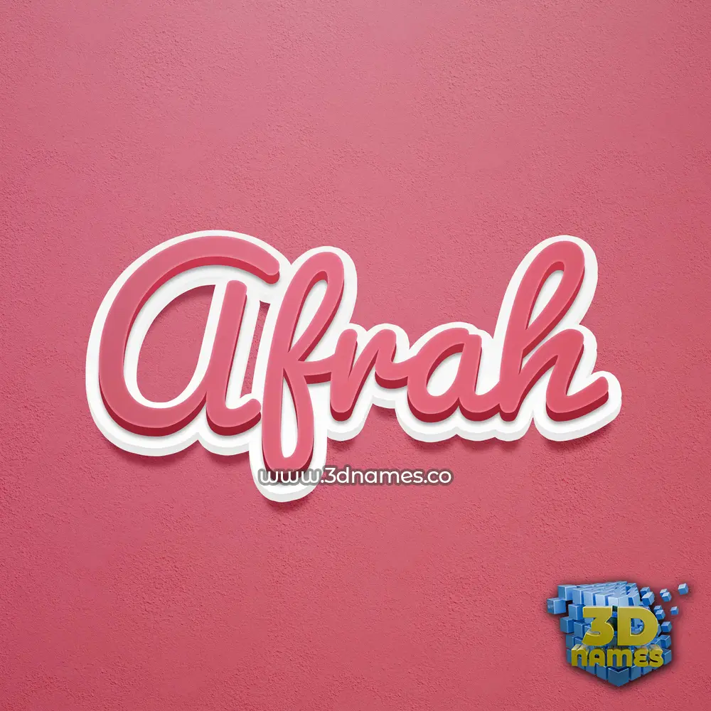 afrah in Red Scribble style - 3D name wallpaper