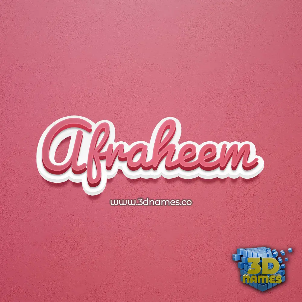 afraheem in Red Scribble style - 3D name wallpaper