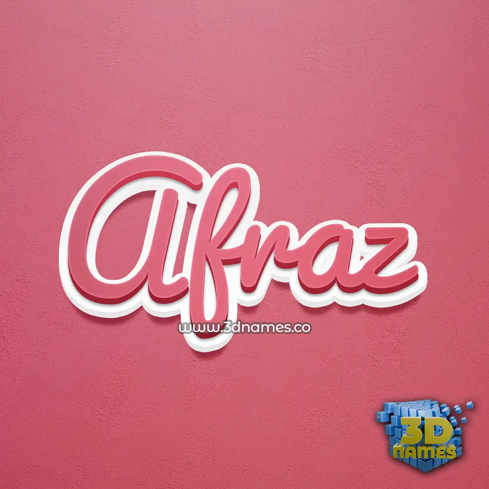 afraz in Red Scribble style - 3D name wallpaper
