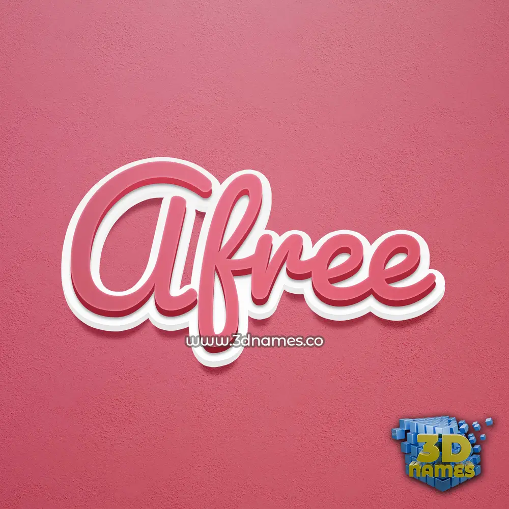 afree in Red Scribble style - 3D name wallpaper