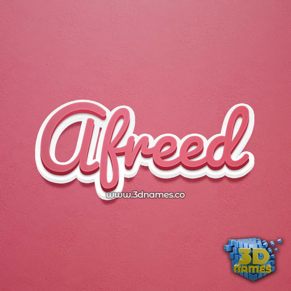 afreed in Red Scribble style - 3D name wallpaper
