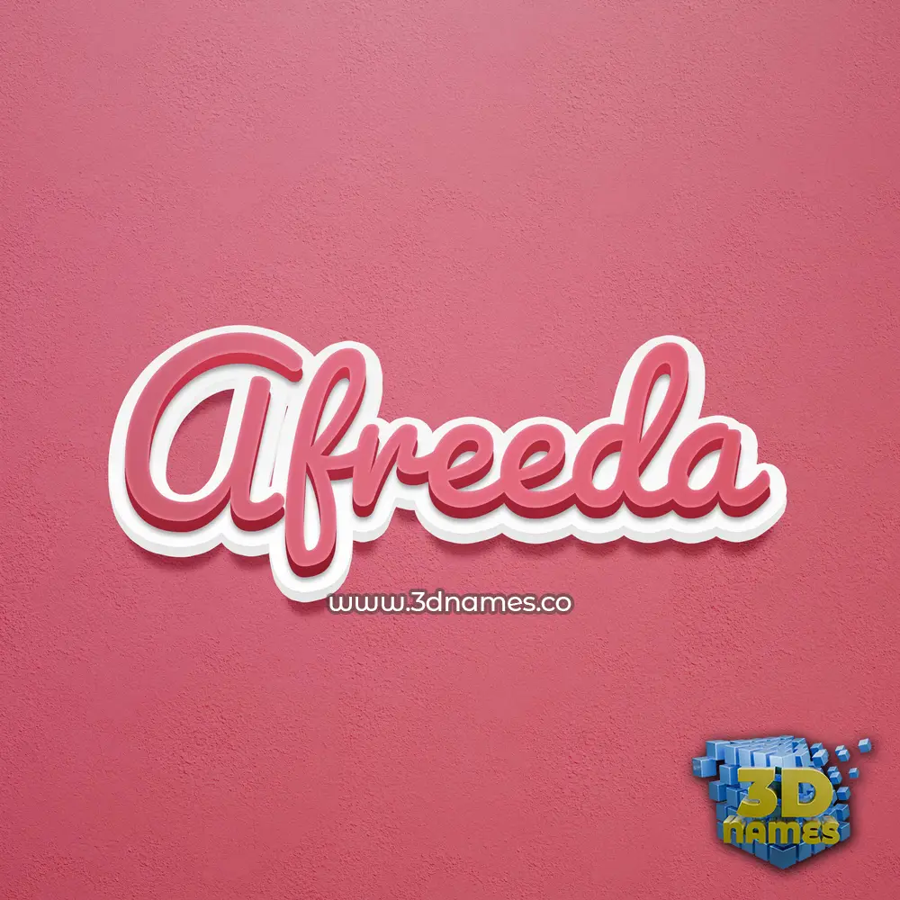 afreeda in Red Scribble style - 3D name wallpaper