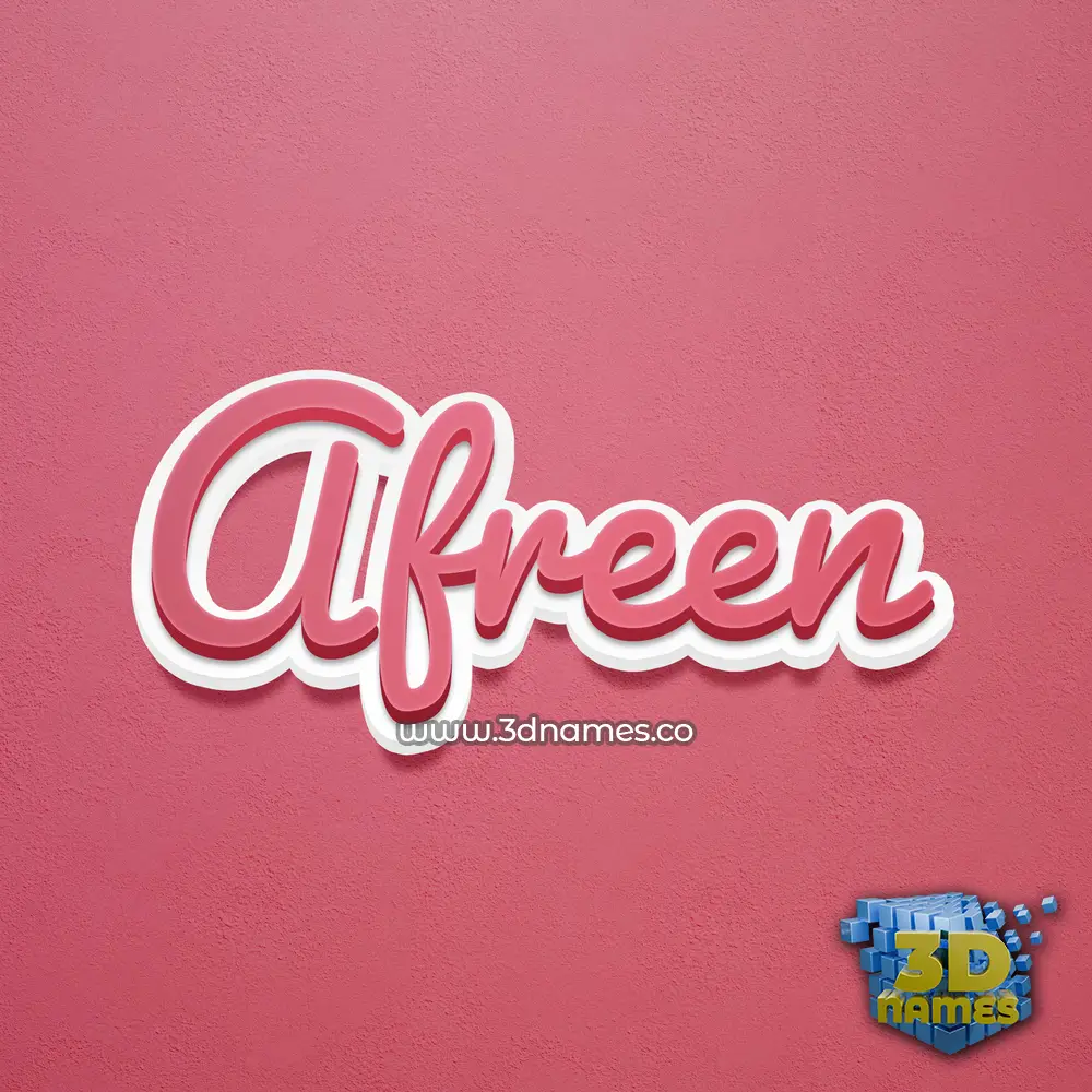 afreen in Red Scribble style - 3D name wallpaper