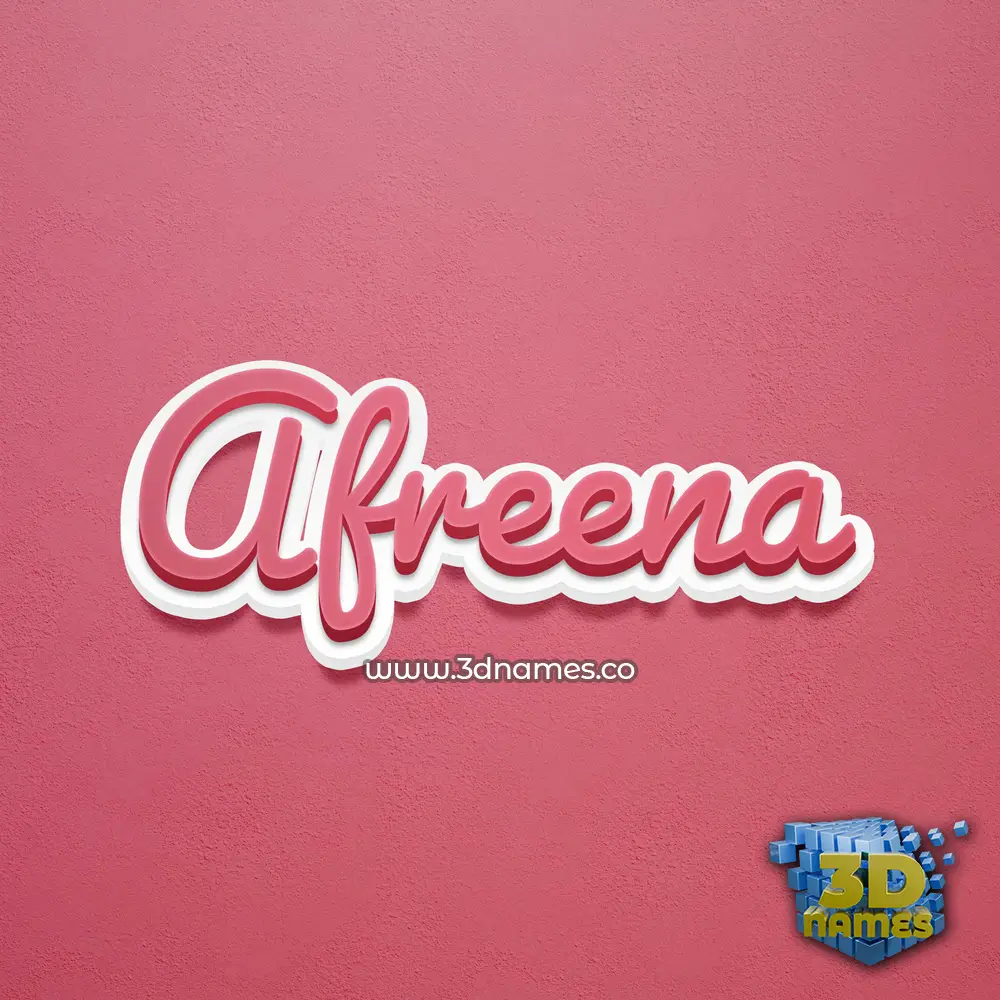 afreena in Red Scribble style - 3D name wallpaper
