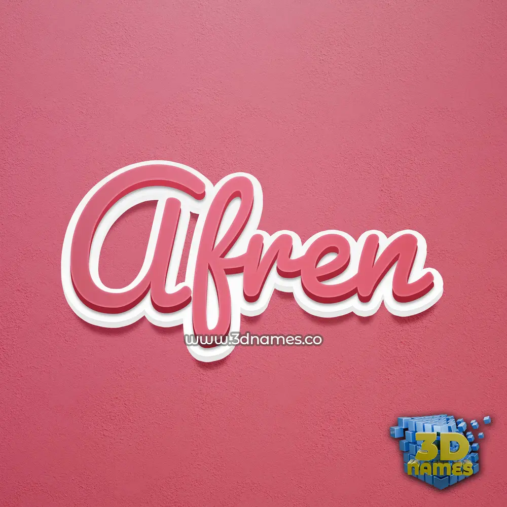 afren in Red Scribble style - 3D name wallpaper