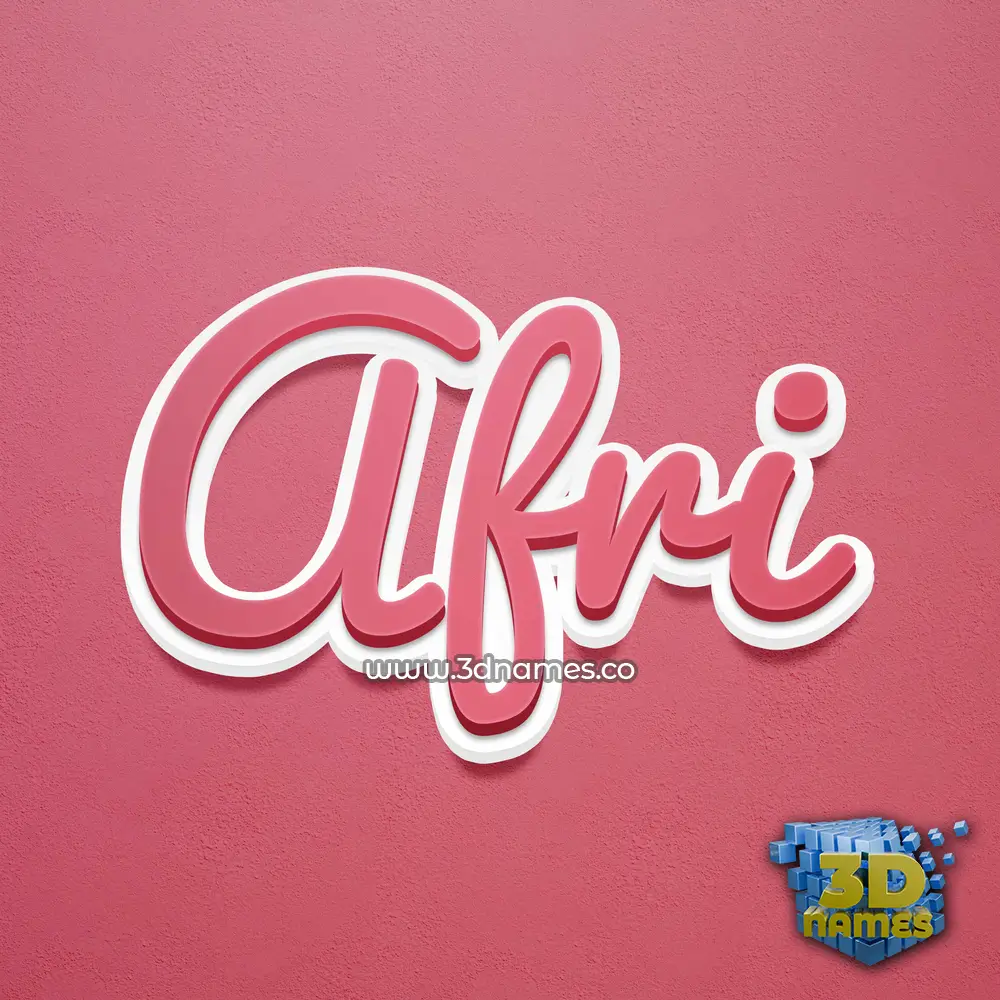 afri in Red Scribble style - 3D name wallpaper