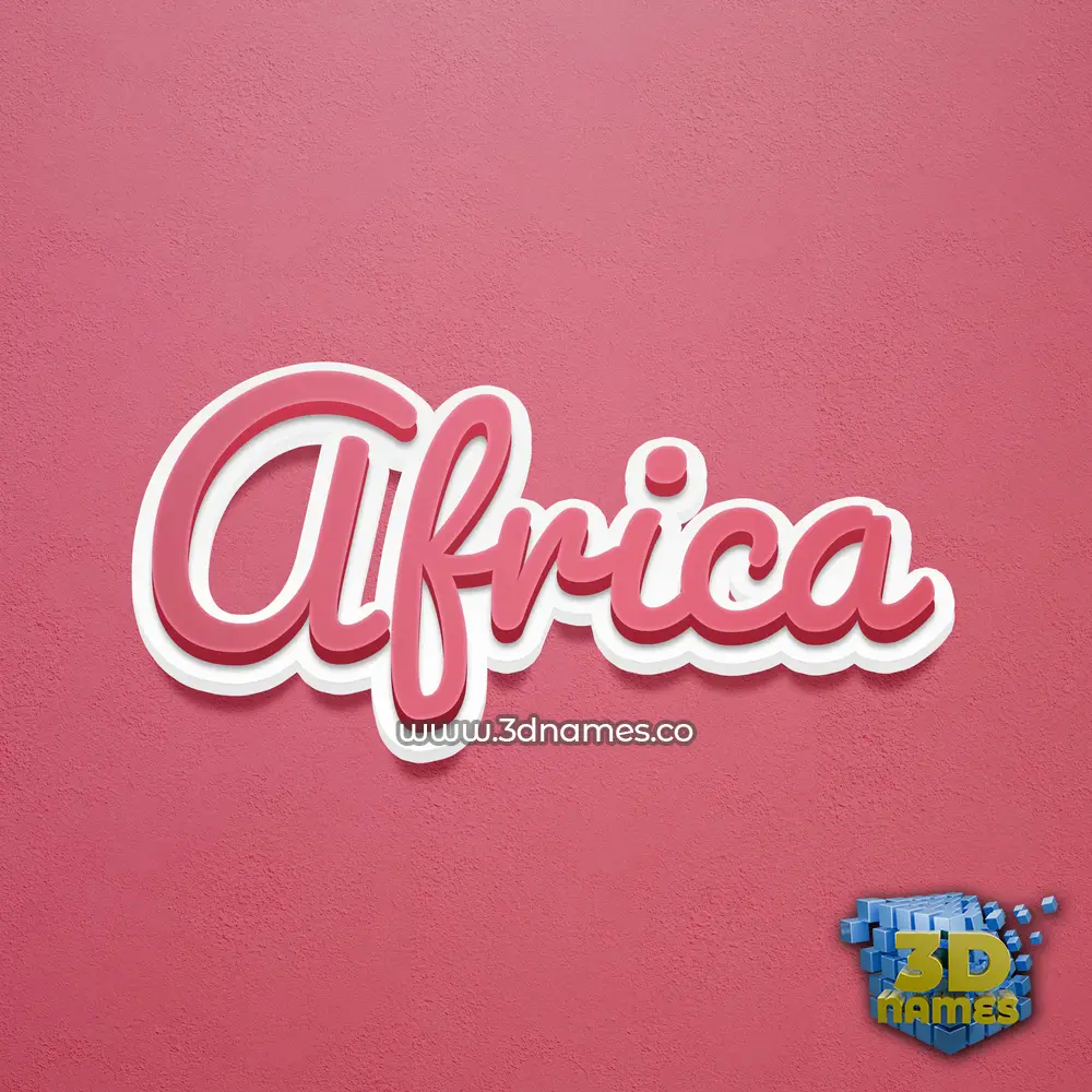 africa in Red Scribble style - 3D name wallpaper