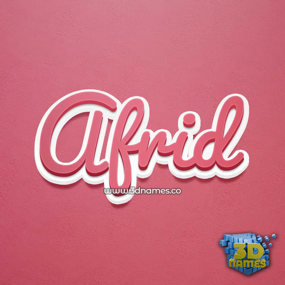 afrid in Red Scribble style - 3D name wallpaper