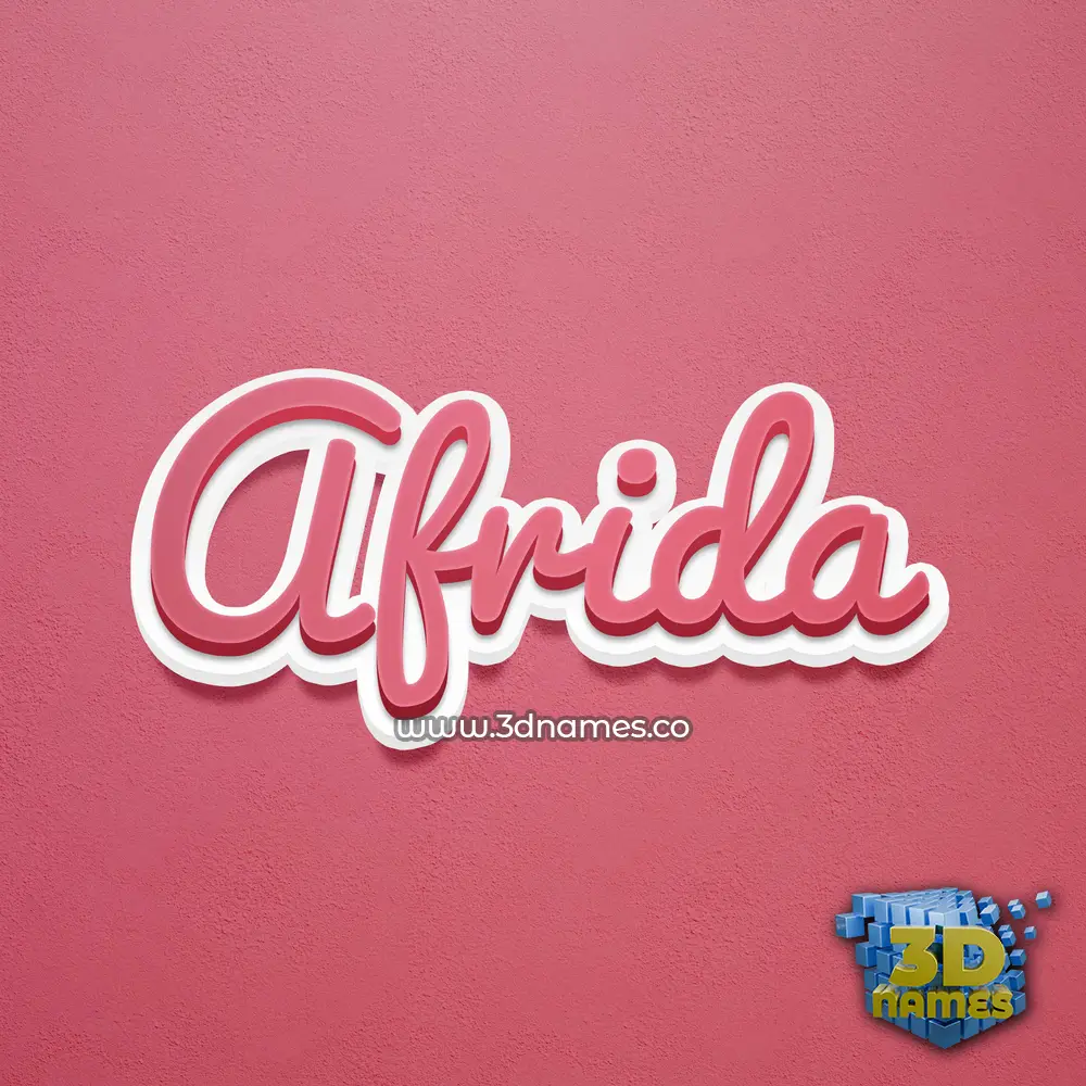 afrida in Red Scribble style - 3D name wallpaper